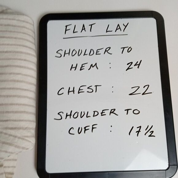 Chicos 2 100% Linen Blazer Sz 12 Ivory w Flax Stripe 3/4 Sleeve Unlined Coastal - Picture 6 of 6